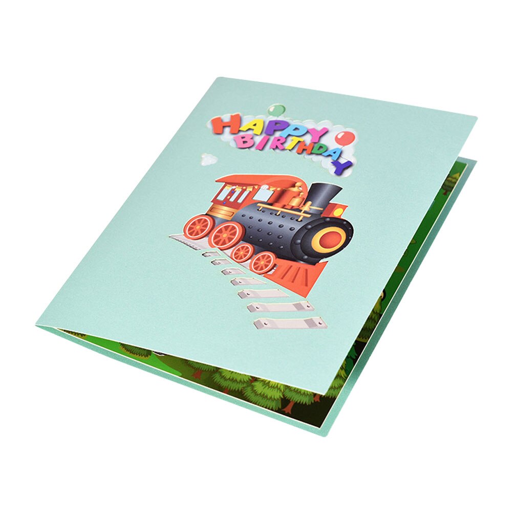 1 Set of Paper Blessing Delicate Train 3D Greeting for Kids Birthday