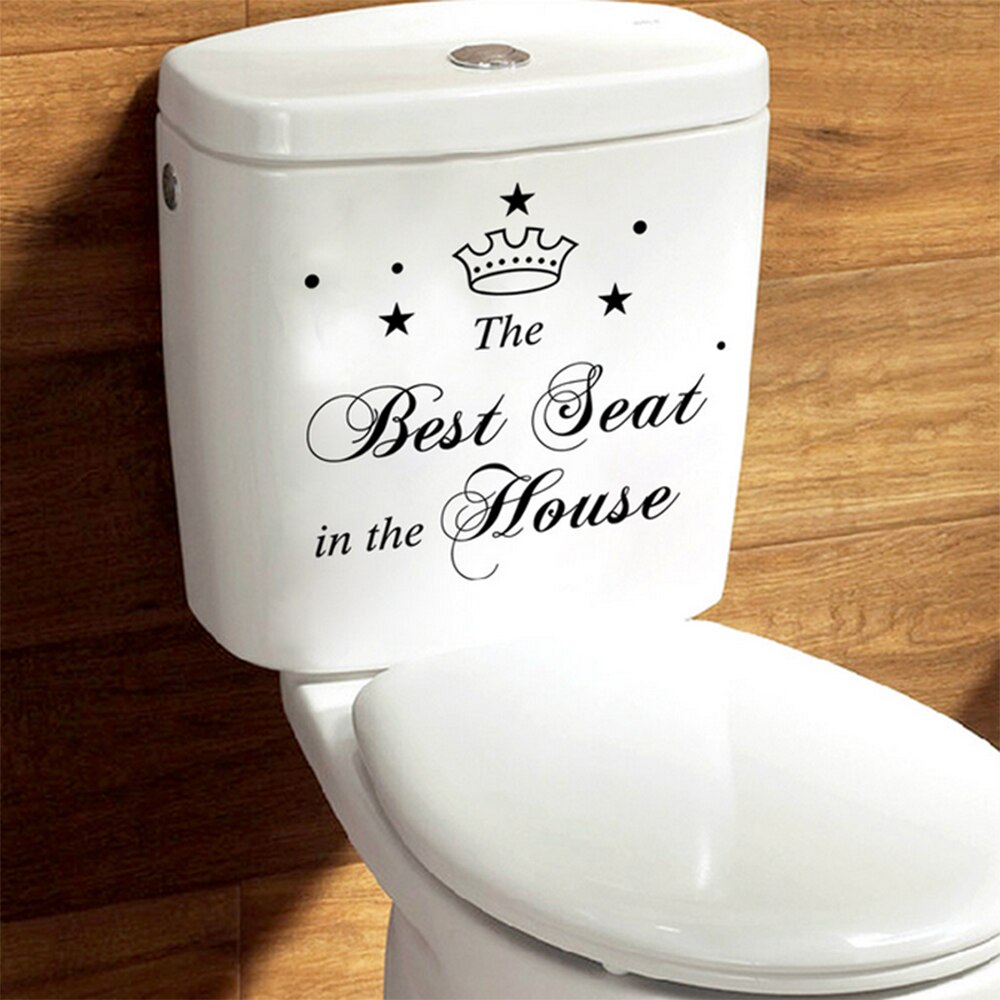 The Throne Crown Toilet Wall Stickers Funny Black Toilet Seat Decal Removable DIY Toilet Background Mural Bathroom Home Decor