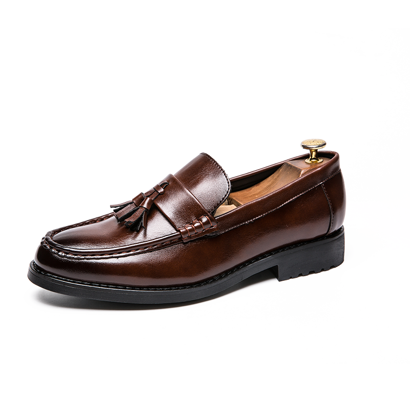 Outdoor Men Leather loafers Shoes Slip On Shoes For Men Italian Leather Men Loafers Brand Men wedding flats Shoes w5: brown / 44