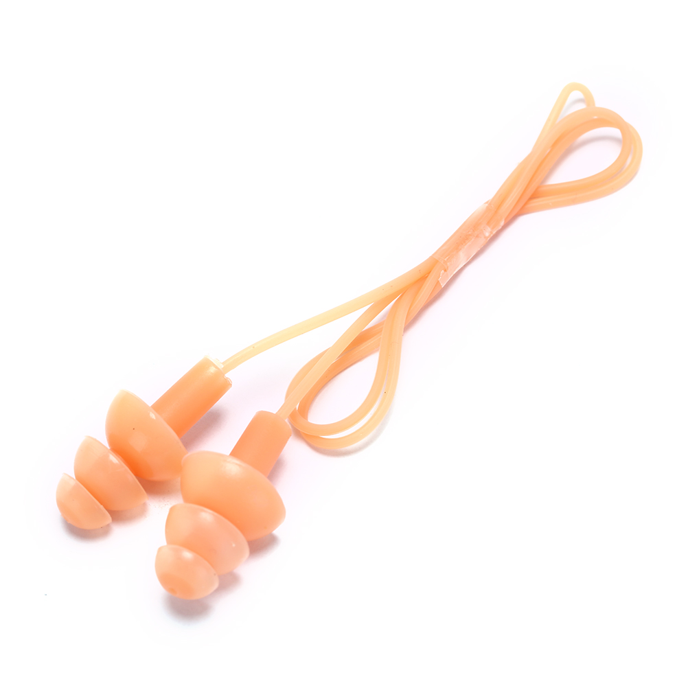 Zachte Siliconen Zwemmen Oordoppen Oordoppen Gear met een Case Box Zwembad Accessoires Water Sport Swim Ear Plug: orange
