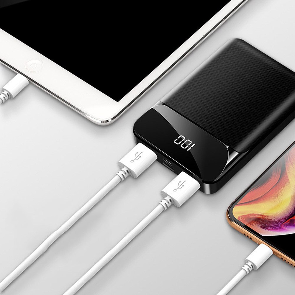 Pantalla LED USB Dual de 10000mAh, carcasa de carga rápida para teléfonos móviles, cámaras digitales para iPhone XS 11 Pro