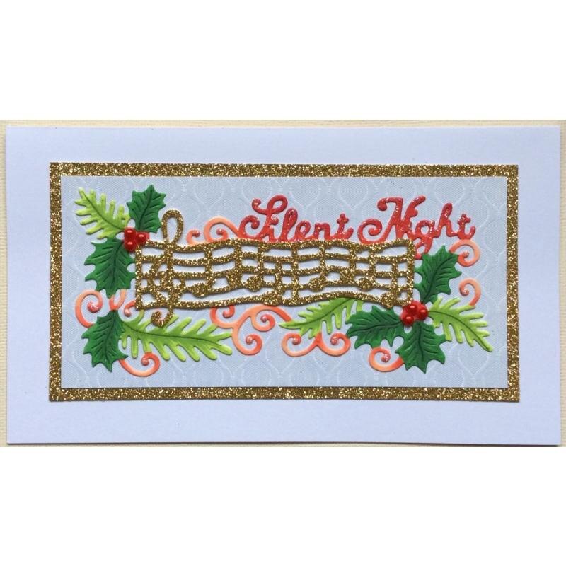 Happy Christmas Words Lace Music Note Corner Frame Stairs Window Flowers Angel Snowman Ornament Die Cut DIY Craft