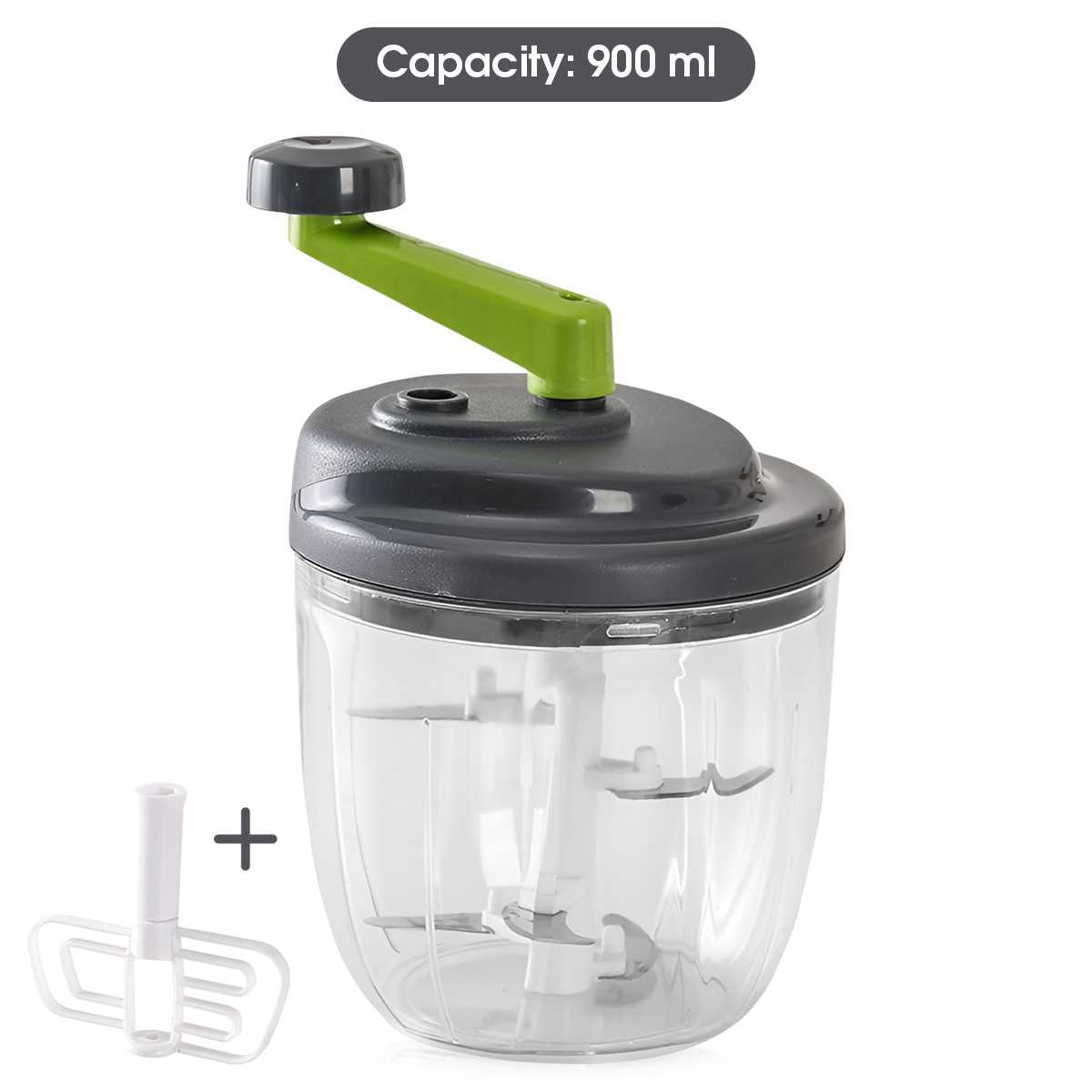 1pc 520/900ML Manual Meat Mincer Garlic Chopper Rotate Garlic Press Crusher Vegetable Onion Cutter Kitchen Cooking Accessories: black