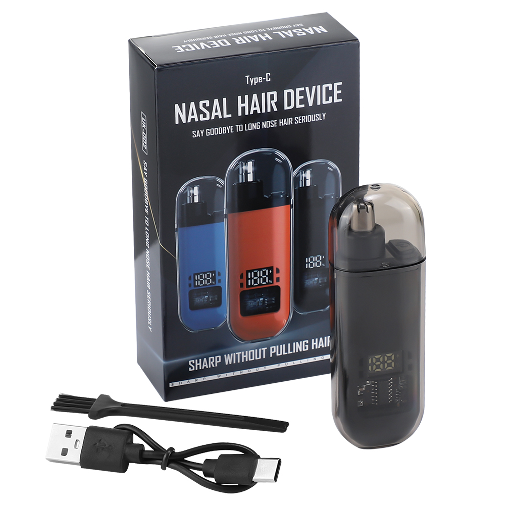 Recortador de pelo de nariz eléctrico para hombres y mujeres, removedor de pelo con Motor de alta velocidad, afeitadora de labios y cejas, cortador tipo R, cabezal recortador para nariz: Naranja