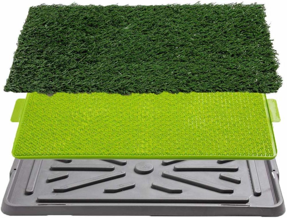 3-layer Outdoor Indoor Potty Training Tray Large Dog Grass Potty Artificial Turf Potty Tray Pee Padm for Small Dog