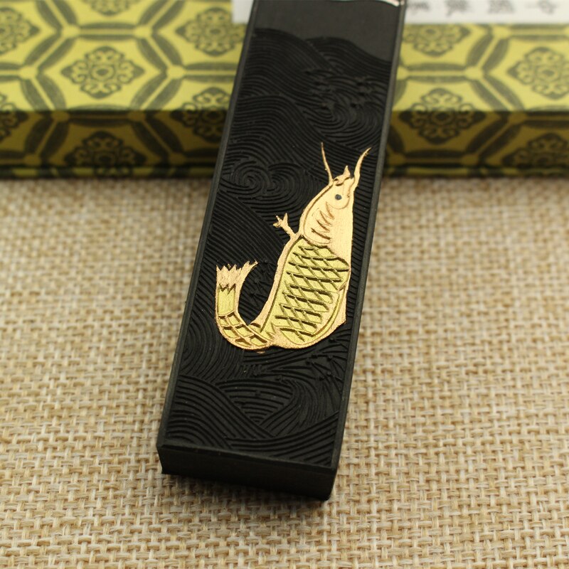 Tinta tradicional china sumi-e, palito de tinta sólida, tinta para caligrafía, pintura, Hui mo, pez de salto, color negro