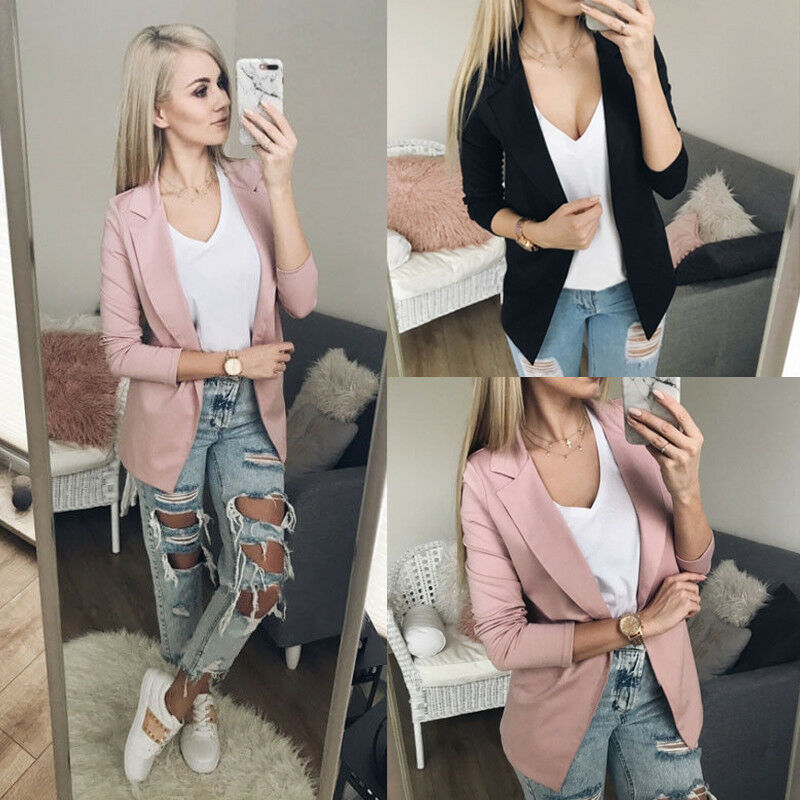 Chaqueta Casual de manga larga de mujer abrigo de negocios partes de arriba tipo americana prendas de vestir traje