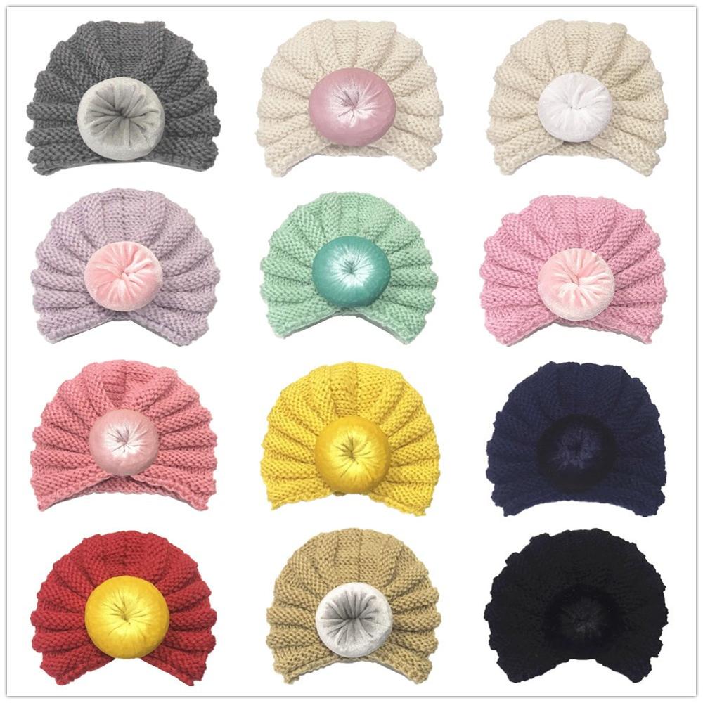 freundlicher nette Hütte Baby feste farbe Krapfen Wolle Hütte Europäischen und Amerikanischen jungen und mädchen zur Seite fahren elastische Hütte