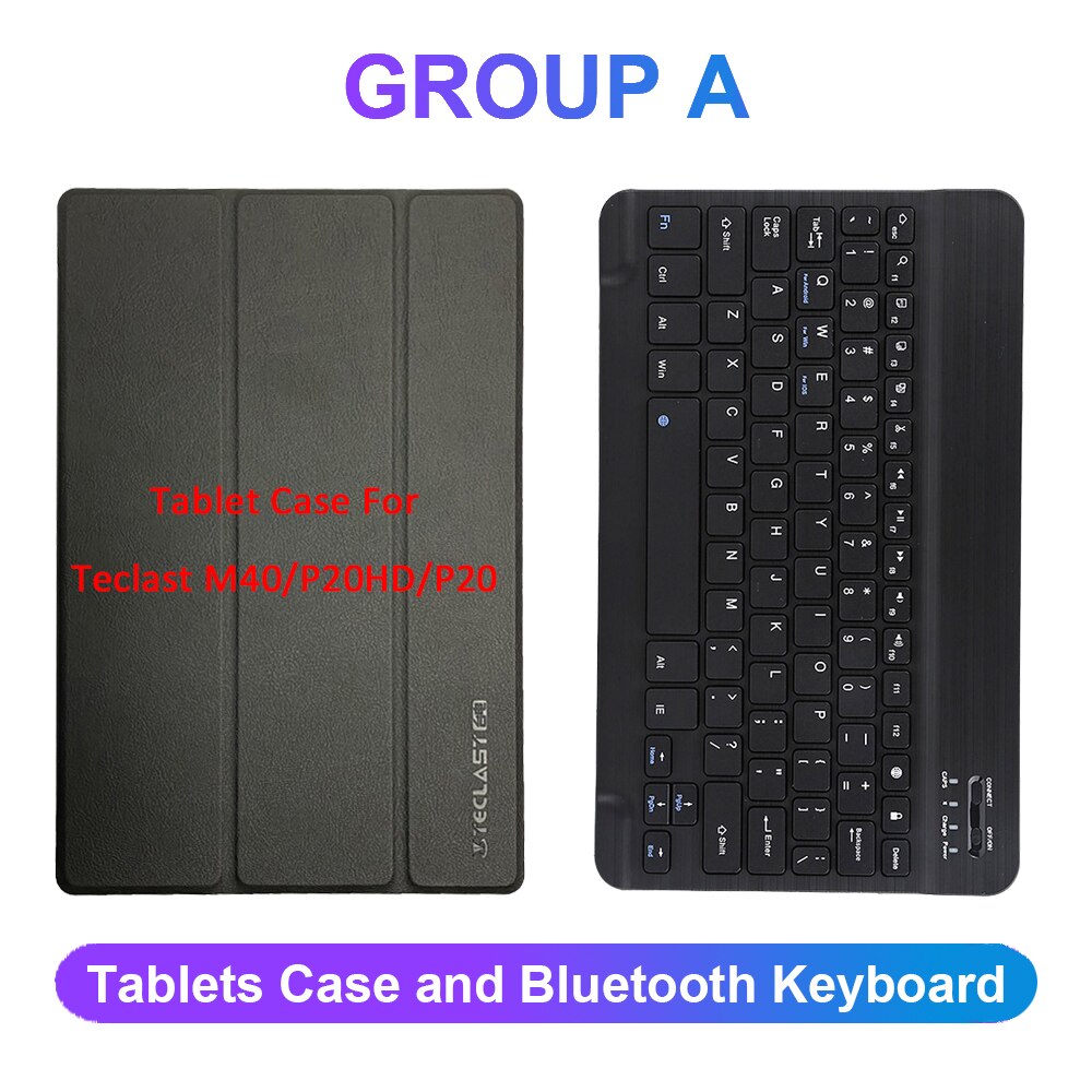 Tablet acessórios bluetooth teclado tablets caso para teclast m40 p20hd p20 10.1 "capa protetora sem fio couro do plutônio: Default Title