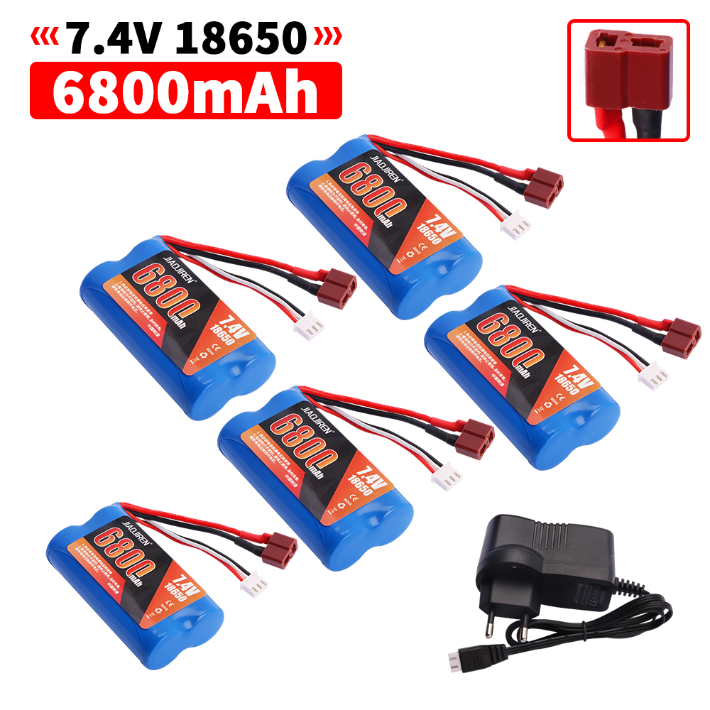 7.4v 6800 mah 18650 lipo-akkua  q46 wltoy 10428 12428/12423 x9115 144001 rc auton varaosille 7.4v suurikapasiteettista akkua