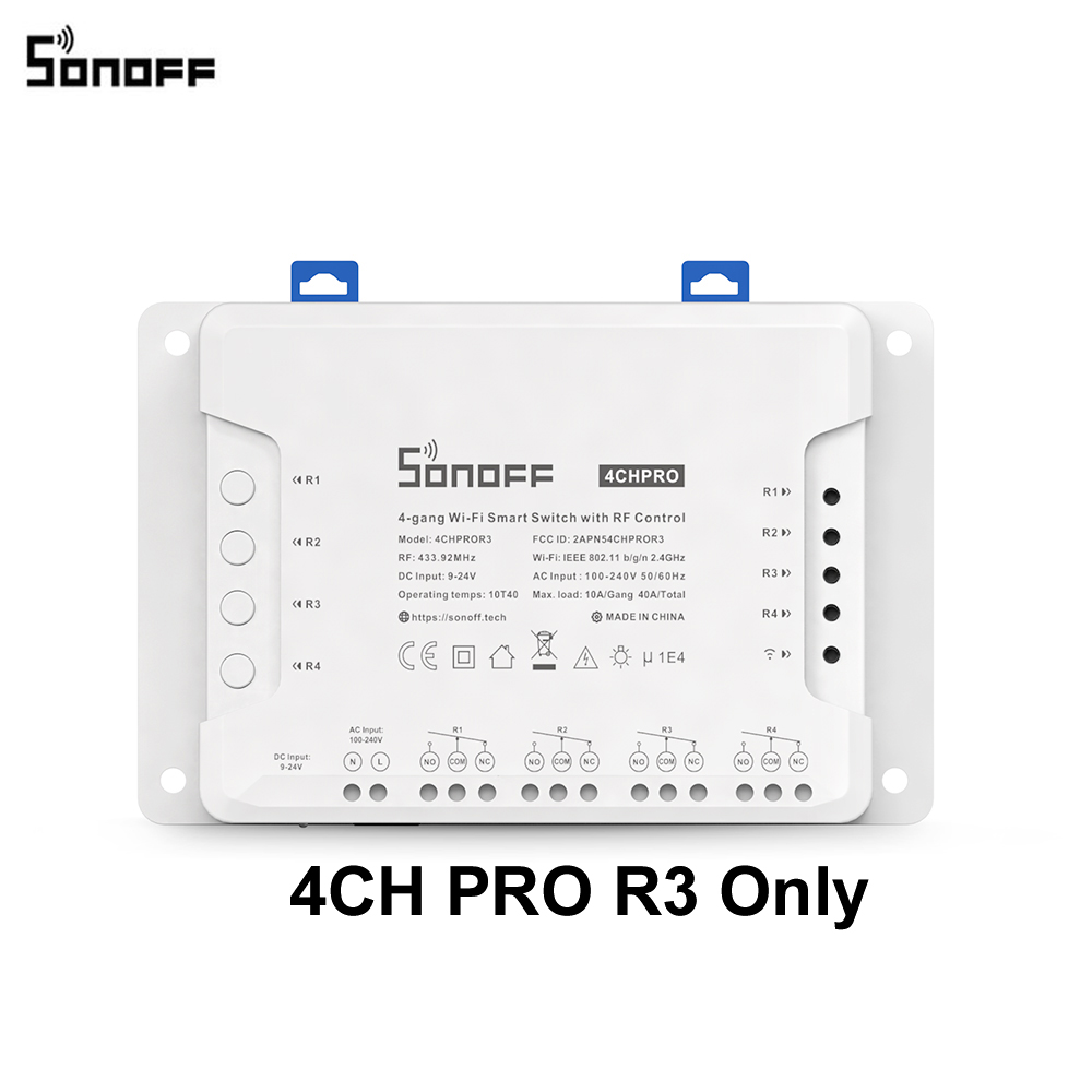 Itead SONOFF 4CH PRO R3 Wifi 4 Gang Light Timer Switch 433Mhz Smart Home Switch modulo relè telecomando Wireless a 4 canali: SONOFF 4CHPROR3