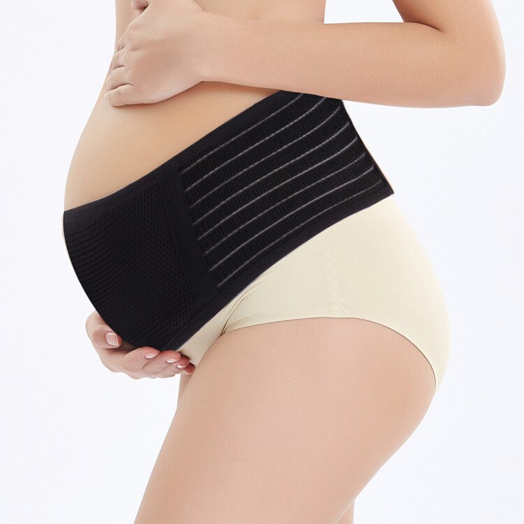 Graviditetsbælte gravide kvinder bælter moderskab mave støtte mavebånd tilbage bøjle prænatal beskytter moder: Sort