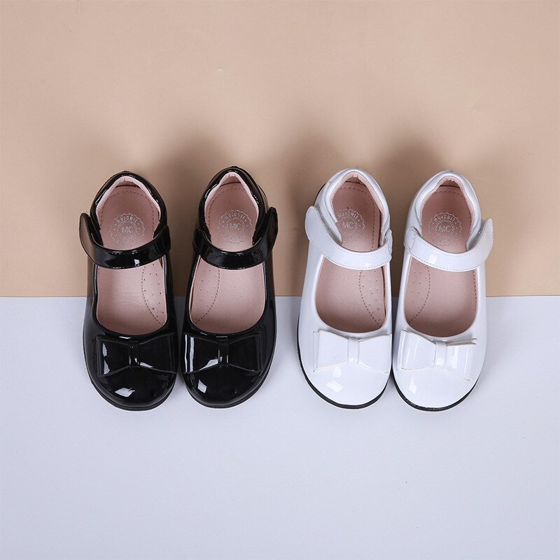 Kids Dance Bow Patent Leather Girls Shoes For Little Girls Princess Party Children School Shoes 3 4 5 6 7 8 9 10