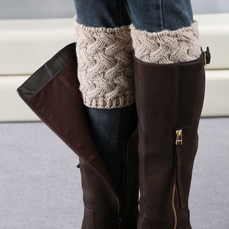 Jambières épaisses courtes femmes hiver Sport randonnée bottes manchettes noël Camping en cours d'exécution chaussettes tricotées