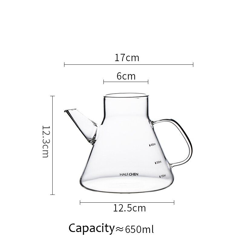 Hand brewed coffee filter set with V60 Glass Coffee pot hand brewing pots coffee pour over coffee kettle pot dripper stand cup: 1PCS Coffee pot