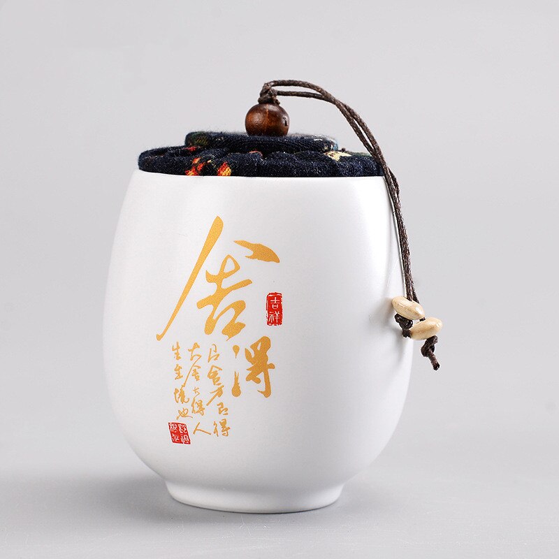 Ceramics tea jar Tieguanyin containers travel tea bag storage box Portable Sealed tea caddy spice organizer Candy storage tank: Tea caddy  H