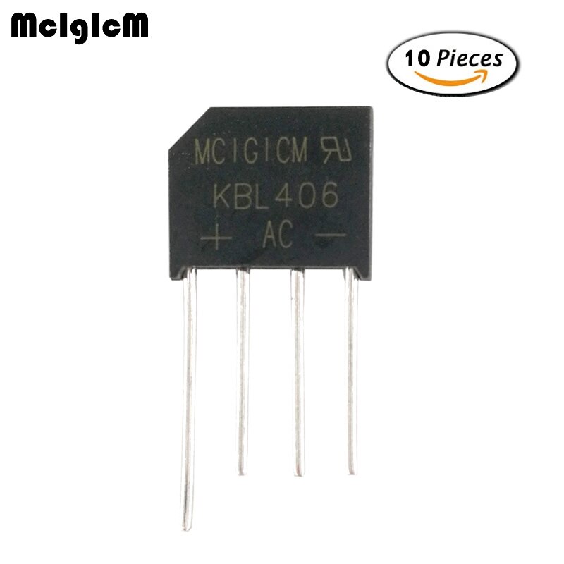 MCIGICM 10PCS 4A 600V diode bridge rectifier kbl406