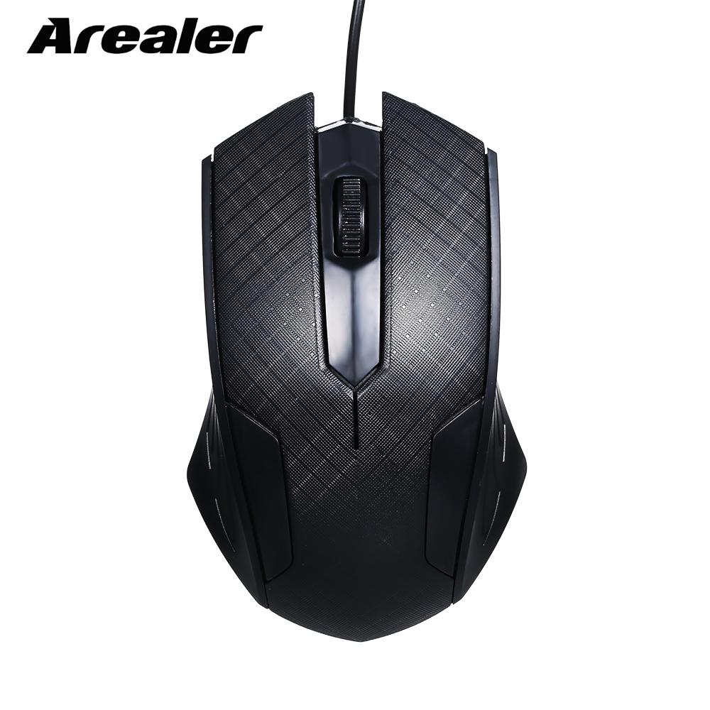 Arealer 1600 dpi Mouse 3-Button USB Optical Wired Gaming Mouse with 1.1M Cord Mice Compatible for Windows 7/8/10/XP MacOS