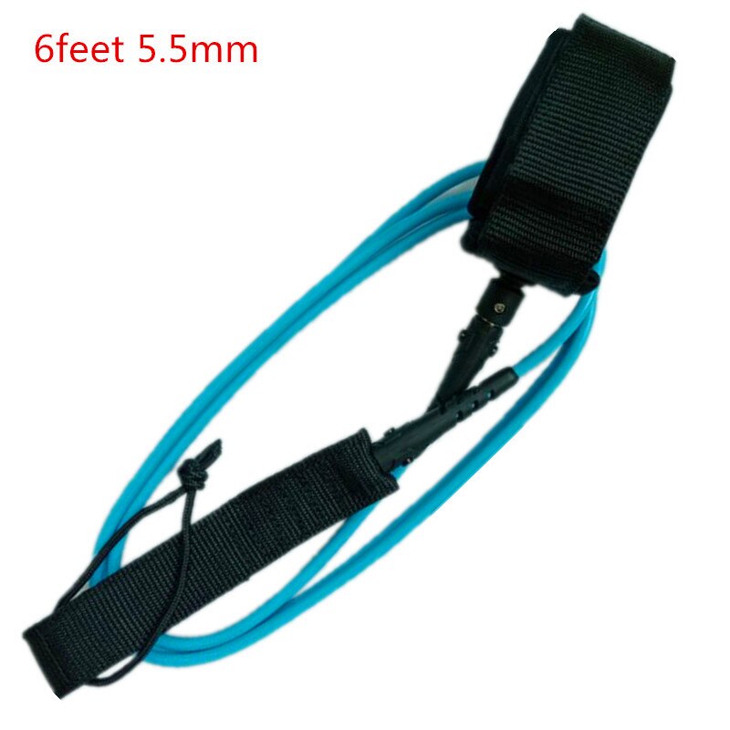 SRFDA surfboard leash 6feet5.5mm Double swviels straight leash with Polyurethane TPU Nylon Stainless steel surf leash