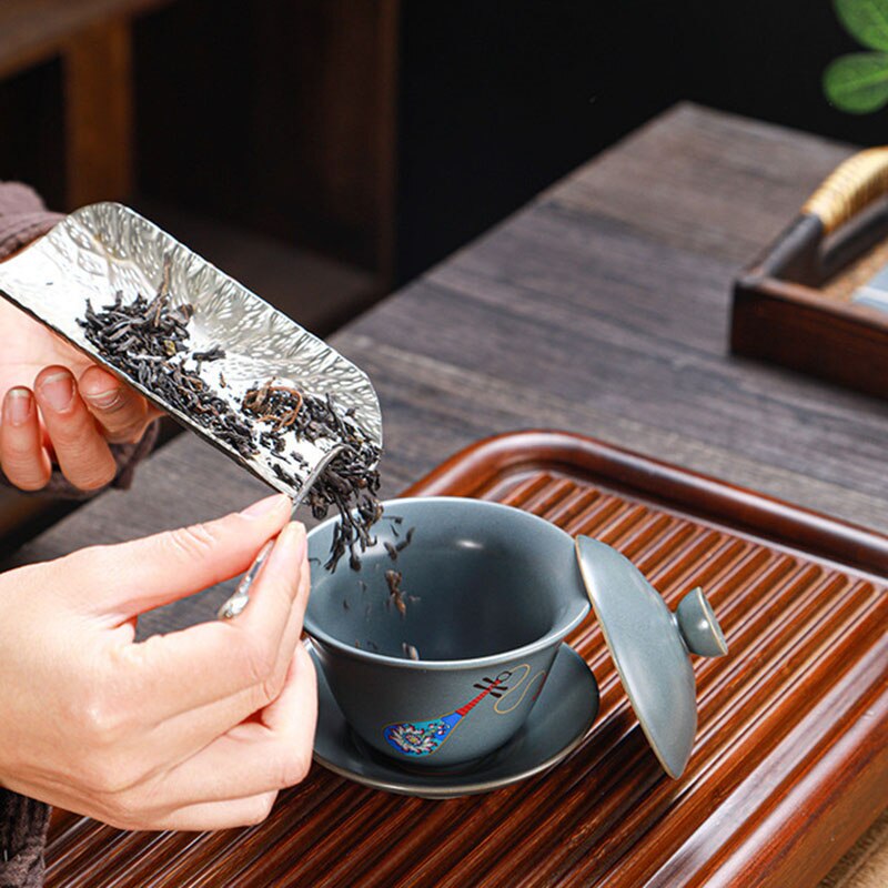 Retro Ceramic Gaiwan Wood-fired Ancient Pottery Tea Bowl Pipa Deer Pattern Tea Cup Kungfu Teaware Kitchen Drinking Tool 190ml