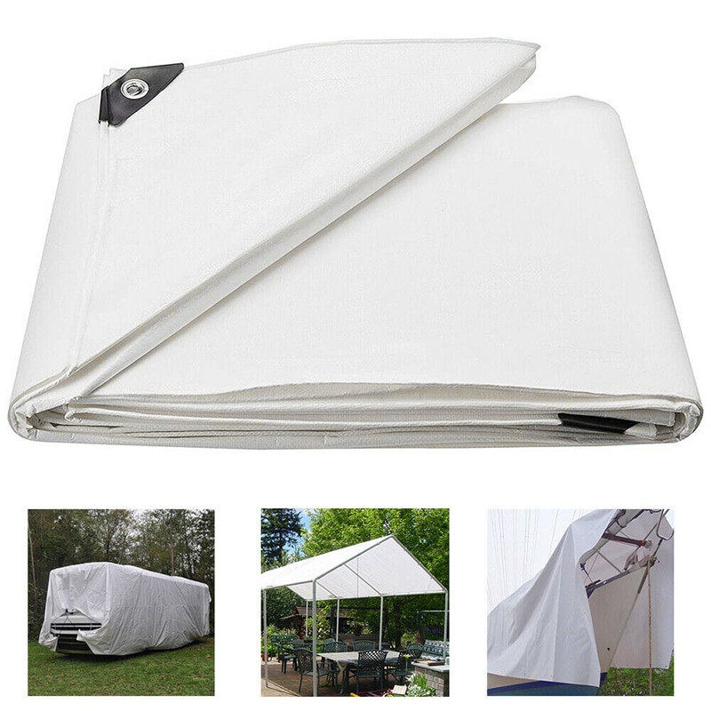 Heavy Duty Poly Tarp Waterproof Tarpaulin Canopies Tent Reinforced Boat Car Cover FP8