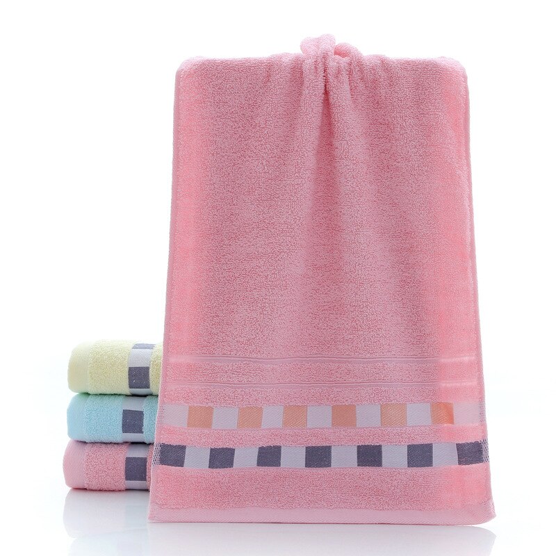 74 x 33cm bomuldshåndklæde hurtigtørrende geometriske mønstre bløde tørre håndklæder køkken rene absorberende håndklæder ensfarvet træningshåndklæde: Lyserød