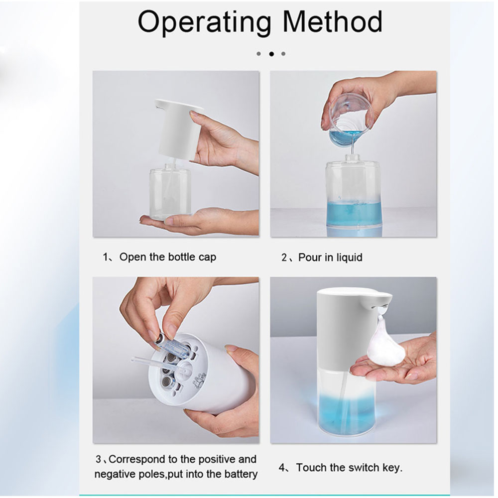 Distributeur de savon de laveuse à main de capteur intelligent distributeur de savon automatique distributeur de liquide de mousse de salle de bains sans contact pour la cuisine