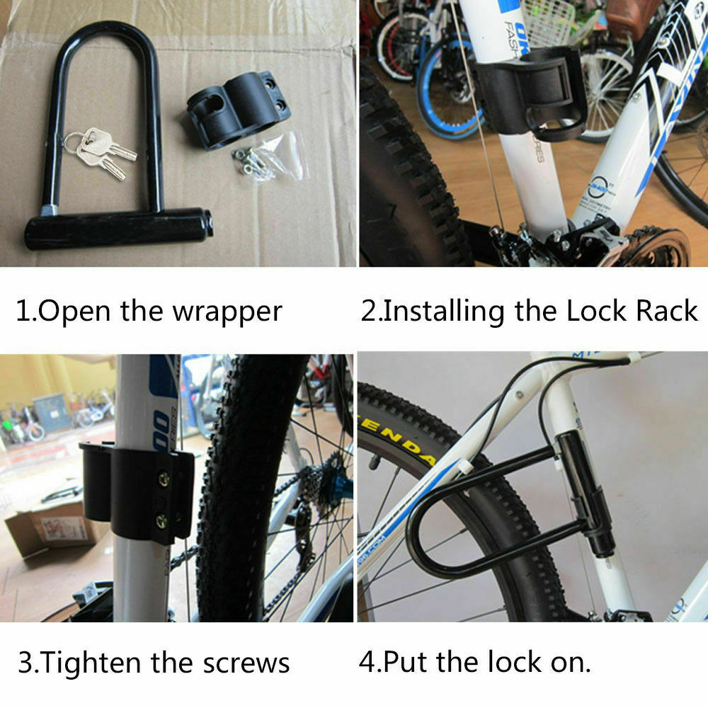 Bicycle U Lock Strong Security Anti-theft Locks for MTB Road Mountain Bike Motorbike Motorcycle Cycle Scooter Bicycle Accessory