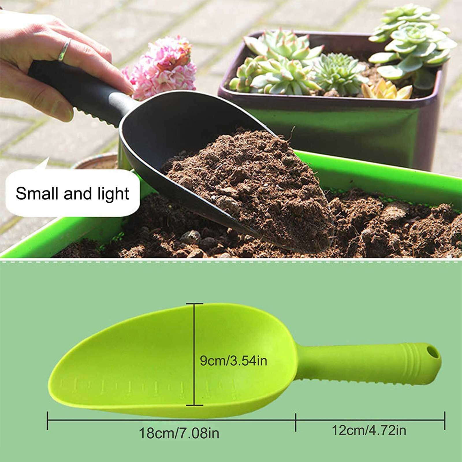 Pala de plástico para jardín, palas de mano para plantas, troweles, bonsái, pala para plantas, cultivo de plantas, herramientas de jardinería