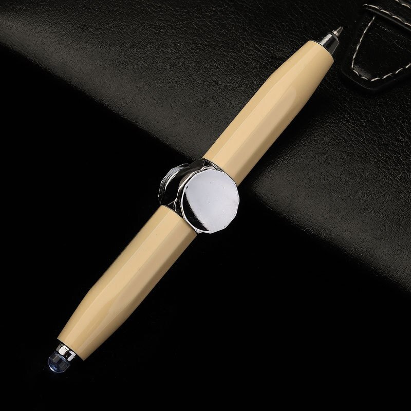 Fidget Spinner Toy kulkowe długopisy wielofunkcyjne EDC antystresowy Relief Metal Shell dzieci dorosłych Stress Relief metalowe pisanie długopisy: light yellow