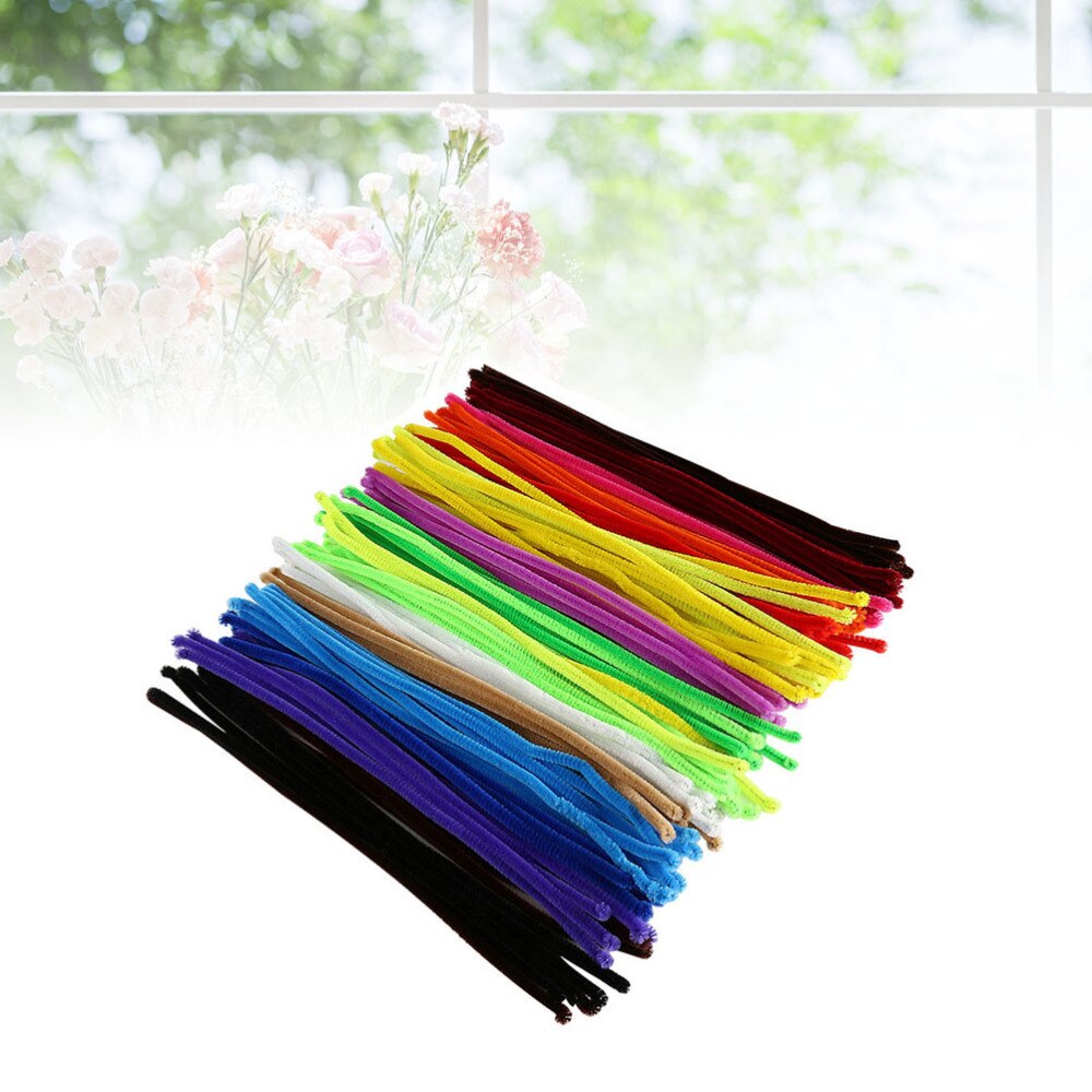 200Pcs Glitter Multicolor Art Stem Bending Folding Flexible DIYs Educational Sticks -6mmx300mm