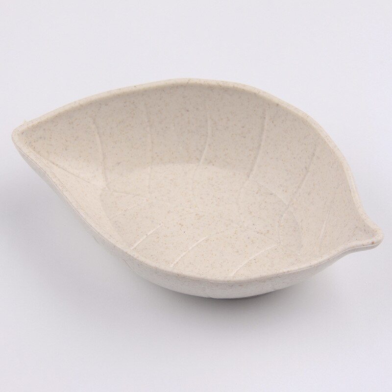 Multifunctional Side Dish Snack Plate Dumplings Dipped In Water Plate Vinegar Sauce Dish Leaf Shape Small Dish Kitchenware: 1PC Beige