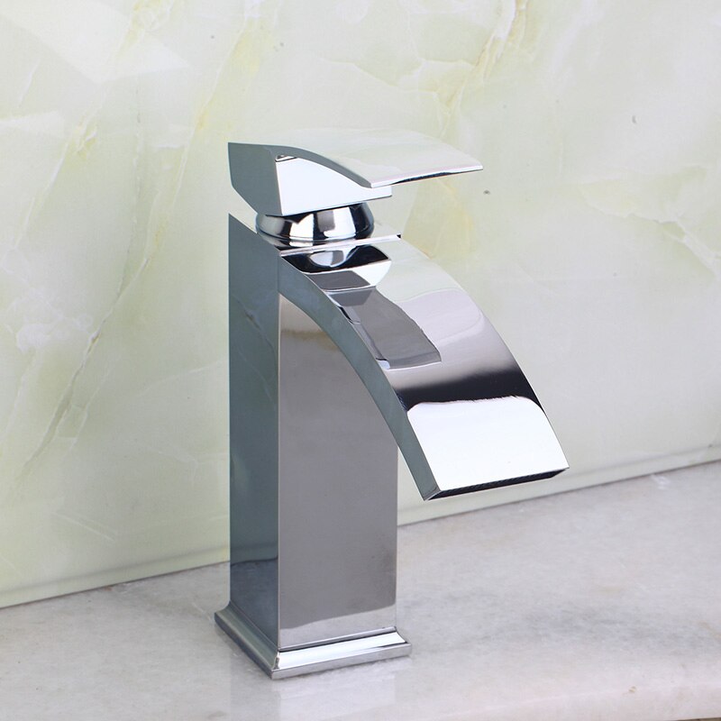 Waterval Badkamer Kraan Torneira Messing Chrome Polijsten Enkel Gat