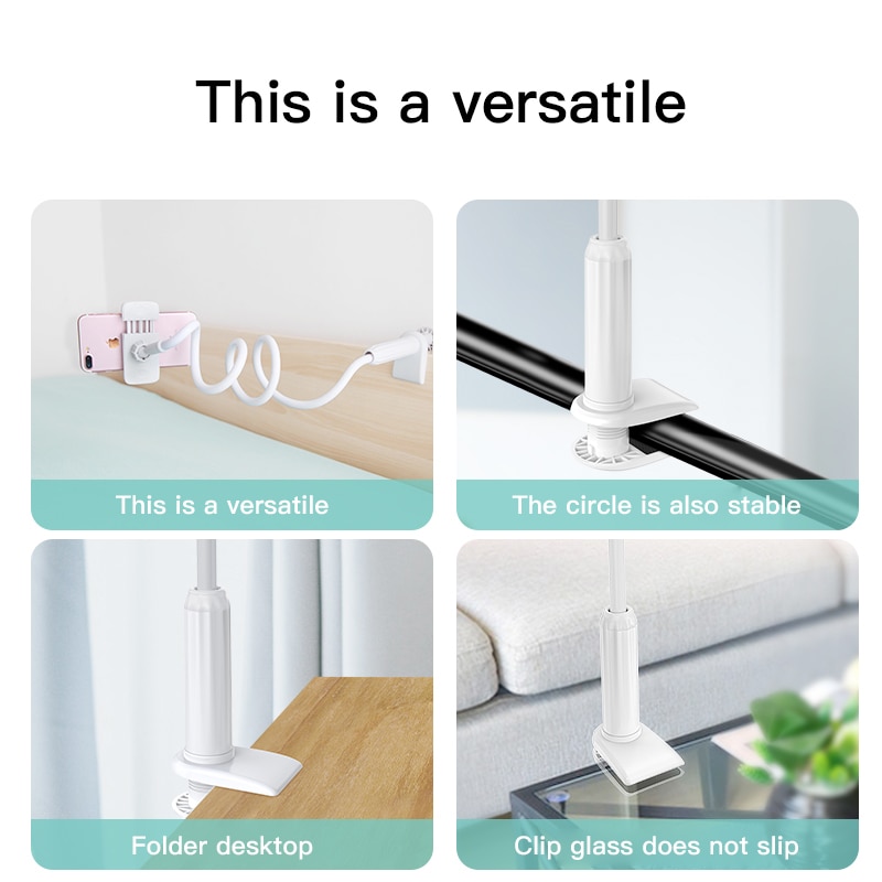 Universal 360 Rotating Flexible Arm Phone Holder Desktop Bed Lazy Tablet Clip Bracket Mobile Stand Support For iPhone Samsung