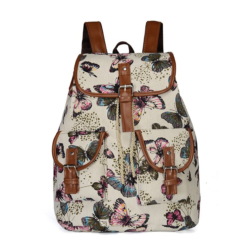 Woven Fabric Female Bagpack Women Backpack Bohemia Boho Ladies Drawstring Rucksack Girls School Bags