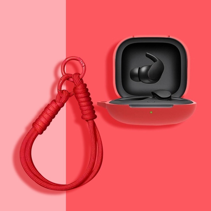 Reb-øretelefonetui til beats fit pro bløde silikone trådløse bluetooth-ørepropper oplader beskyttelsestasker med nøglering: Himmelblå