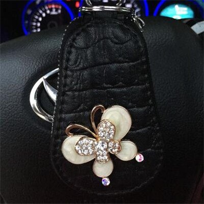 Bolsa borboleta com strass feminina, bolsa para chaves de carro rosa preto escolher 2019 moda coreana: black butterfly