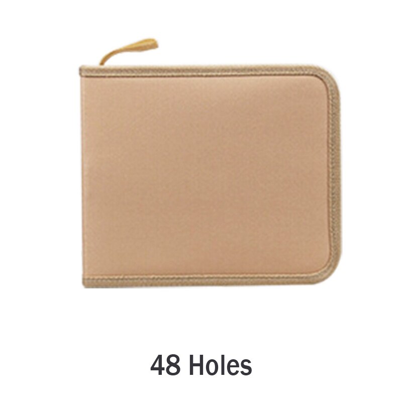 Estuche de tela para lápices de 36, 48 y 72 agujeros, estuche de tela para lápices, bolsa de lápices de Color sólido con cremallera, estuche de bolígrafo para bocetos, escolares para estudiantes: yellow 48 holes