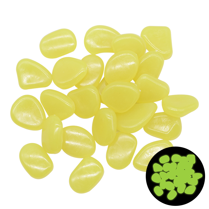 Pierres fluorescentes qui brillent dans le noir, 25 pièces, cailloux lumineux, pour le jardinage de la maison, la piscine, le Bar, la décoration d'aquarium: B02