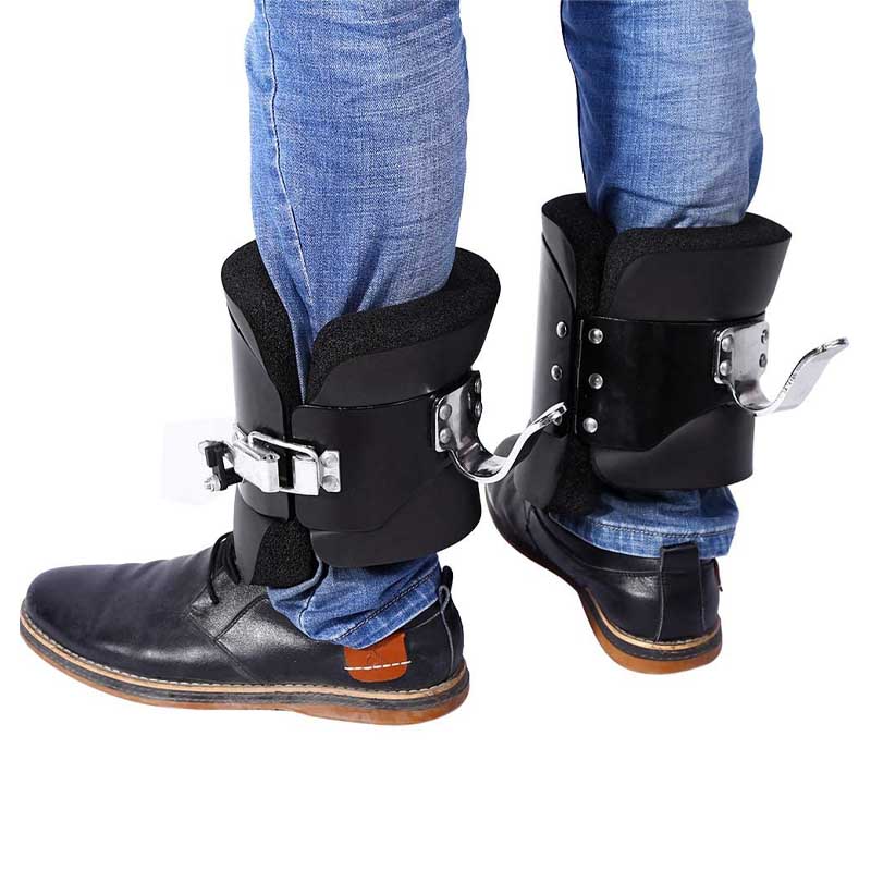Bottes d&#39;inversion Anti-gravité en acier inoxydable, crochet de cheville suspendu au pied, gymnastique à domicile, barre horizontale, équipement d&#39;exercice