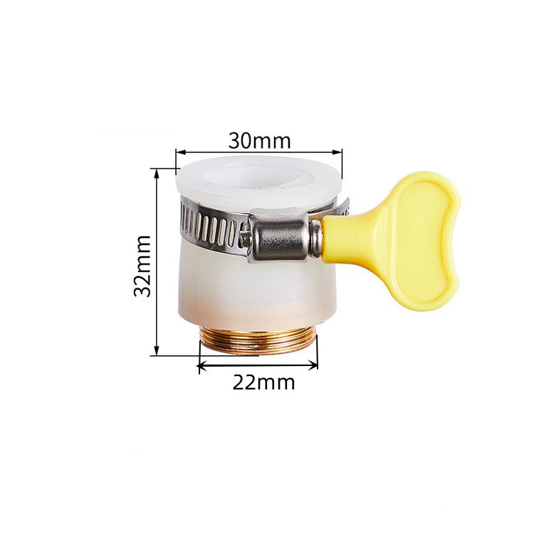 Universal Joint Faucet Garden Adapter 1/2'' Converter with Clamp Kitchen Shower Faucet Bubbler Extenders Water Taps Accessories: WHITE