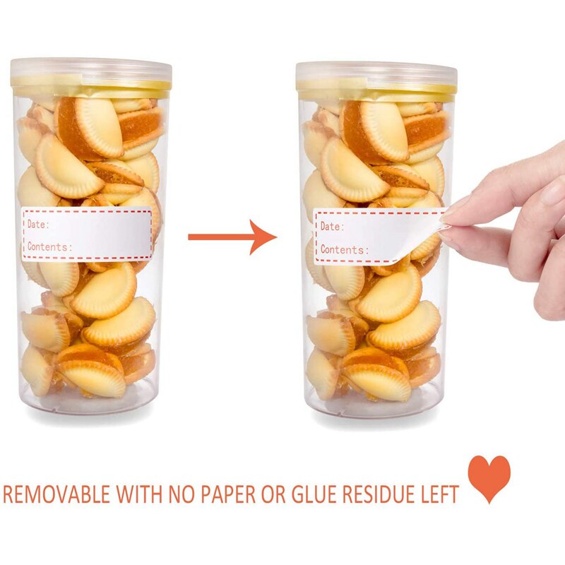 -500 Pieces Food Freezer Labels 1 x 3 Inches Self-Adhesive Removable Storage Refrigerator Food Date Labels Easy Clean (Re