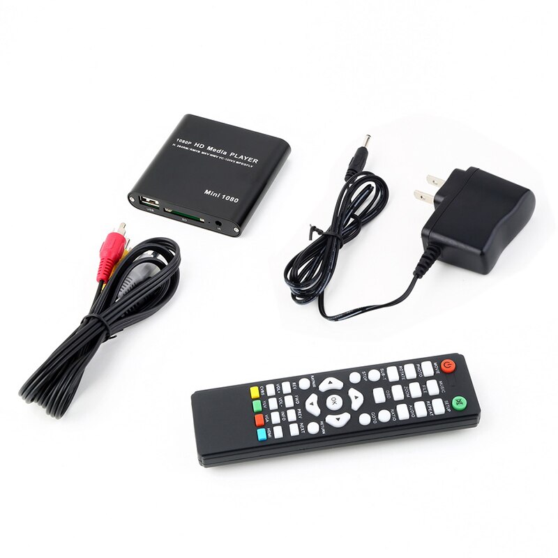 Kebidumei 1080P mini USB lettore HDD esterno pieno HD con lettore di schede SD MMC supporto ospite Mkv Hdd lettore multimediale compatibile HDMI