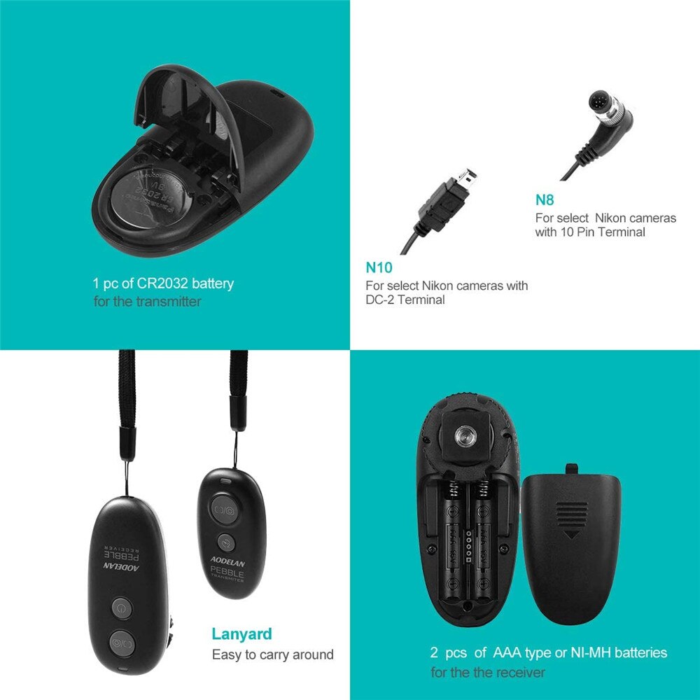 AODELAN-disparador de Control remoto para cámara, compatible con Nikon Z7 D800 D750 D5600 D850 Z6 D810 P1000, sustituye a Nikon MC-DC2 y MC-30A