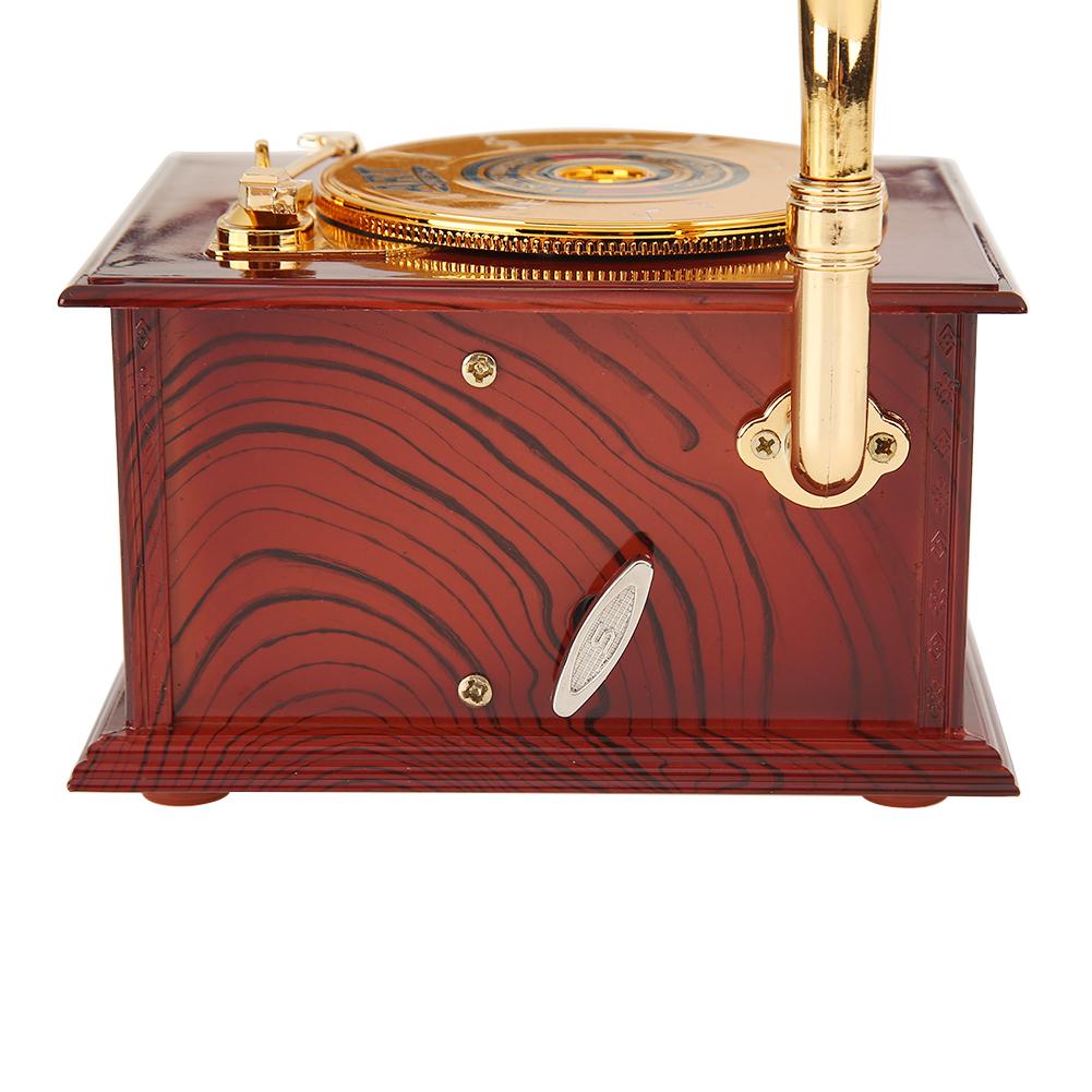 Caja de música de cuerno Retro, caja de gramófono Retro clásico antiguo, de decoración del hogar