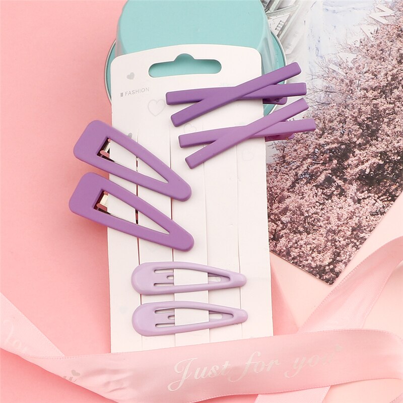 6 uds. De colores sólidos para niña de horquillas, Clips BB simples básicos, pasadores de Clip para el cabello coloridos y bonitos, accesorios para el cabello: Plata