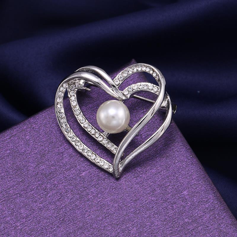 baiduqiandu Pearl & Crystal Booches Pin Charming Bow Butterfly Flower Guitar Women Wedding Bouquet Clothing Dress Accessories: 9140 silver
