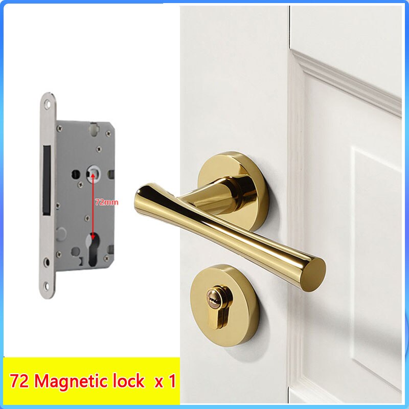 golden PVD cerradura silenciosa dividida dormitorio sólida aleación de zinc interior americano moderna cerradura silenciosa con 100% de latón
