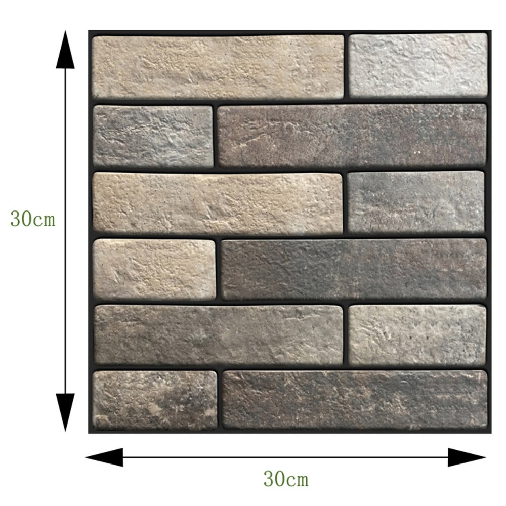 3D Zelfklevende Baksteen Patroon Behang Moderne Muur Achtergrond Tv Decor Behang Voor Slaapkamer Woonkamer 30X30cm (Patroon)