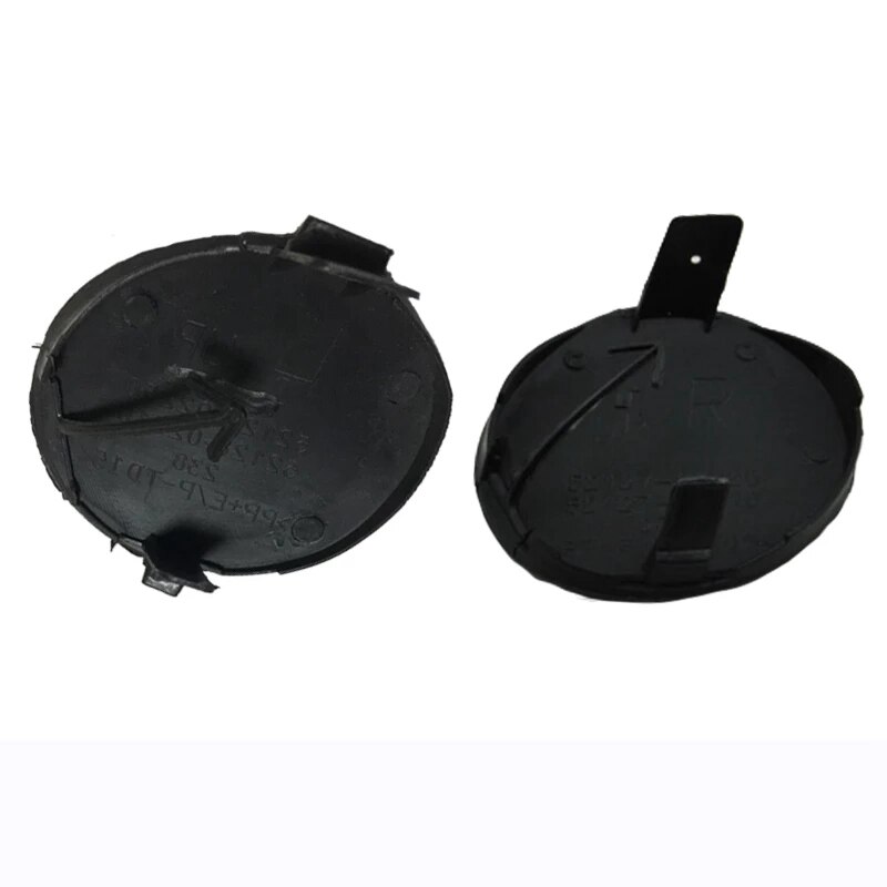 1 Pair Left & Right Front Bumper Tow Hook Cover Cap 52128-02910 Black Plastic Fit for Toyota Corolla 2007